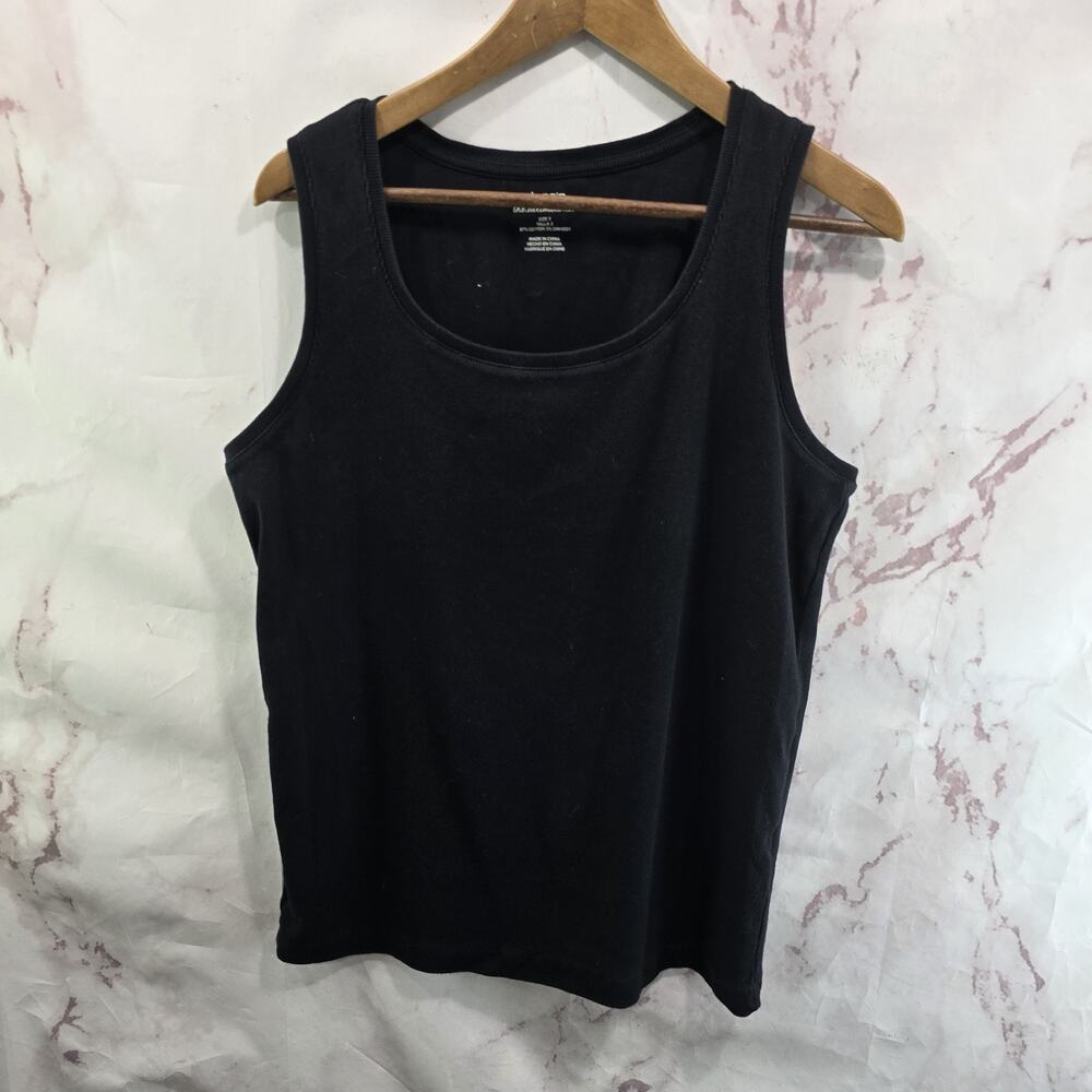 Chicos Tank Top Womens XL 3 Black Ultimate Tee Cotton Round Neck Shirt